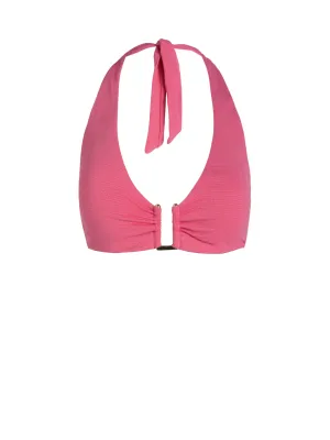 Shana Top In Hibiscus Metallic Four Way Stretch Fabric Tummy Control Panel