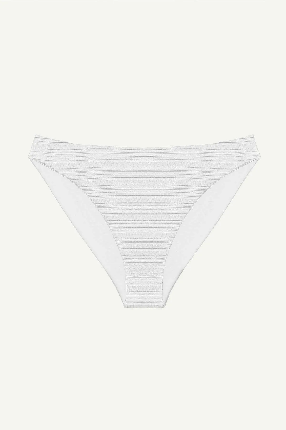 Cali High Leg Full Bottom - White Seersucker Stripe Adjustable Ties Design Four Way Stretch