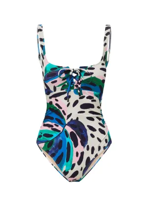 Vacation Life Anti Sag Reinforced Stitching Taylor One Piece Palm Island