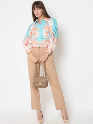 Madame Alex Waist Belt Detail Solid Beige Trousers Bold Design Abrasion Resistant Material