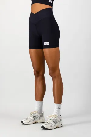 Stile Di Vita Rib Short - Black Office Attire Glide On Waist System