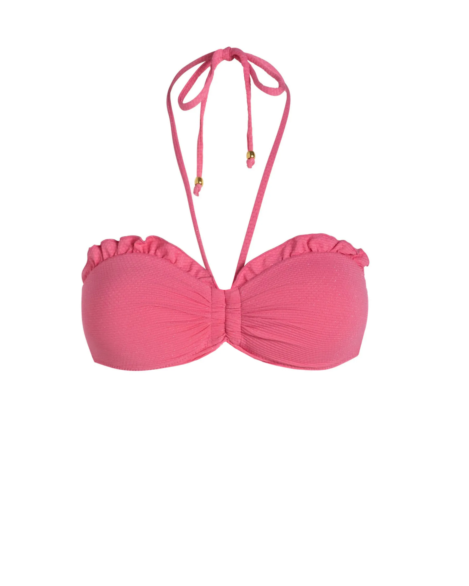 Alexis Top In Hibiscus Metallic Quick Drainage Weave Neutral Tone Compatibility