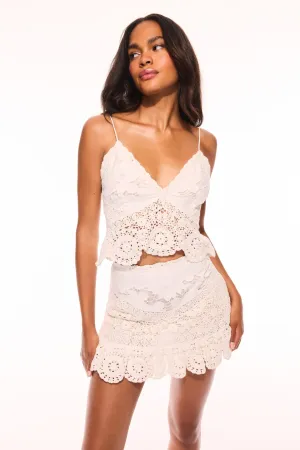Cherie Crochet Mini Skirt Crisp Edge