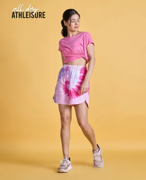 Nykd All Day Printed Terry Shorts - NYAT287 -Pink tie dye Eco friendly materials