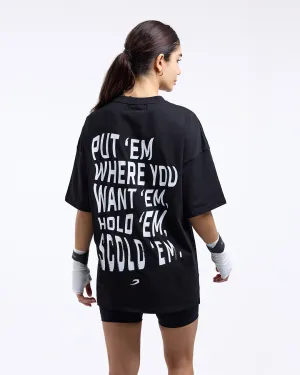 Hold 'Em Scold 'Em Oversized T-Shirt - Black River Flow Conscious Fit