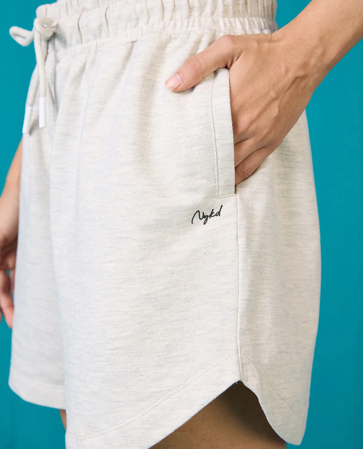 Nykd All Day  Knit Terry Shorts - NYLE503 - Ecru melange swimming accessory Gentle On Skin