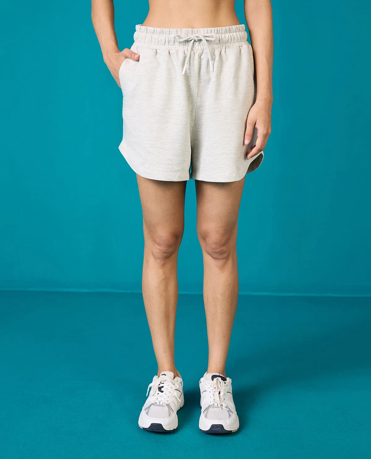 artisanal quality Nykd All Day  Knit Terry Shorts - NYLE503 - Ecru melange