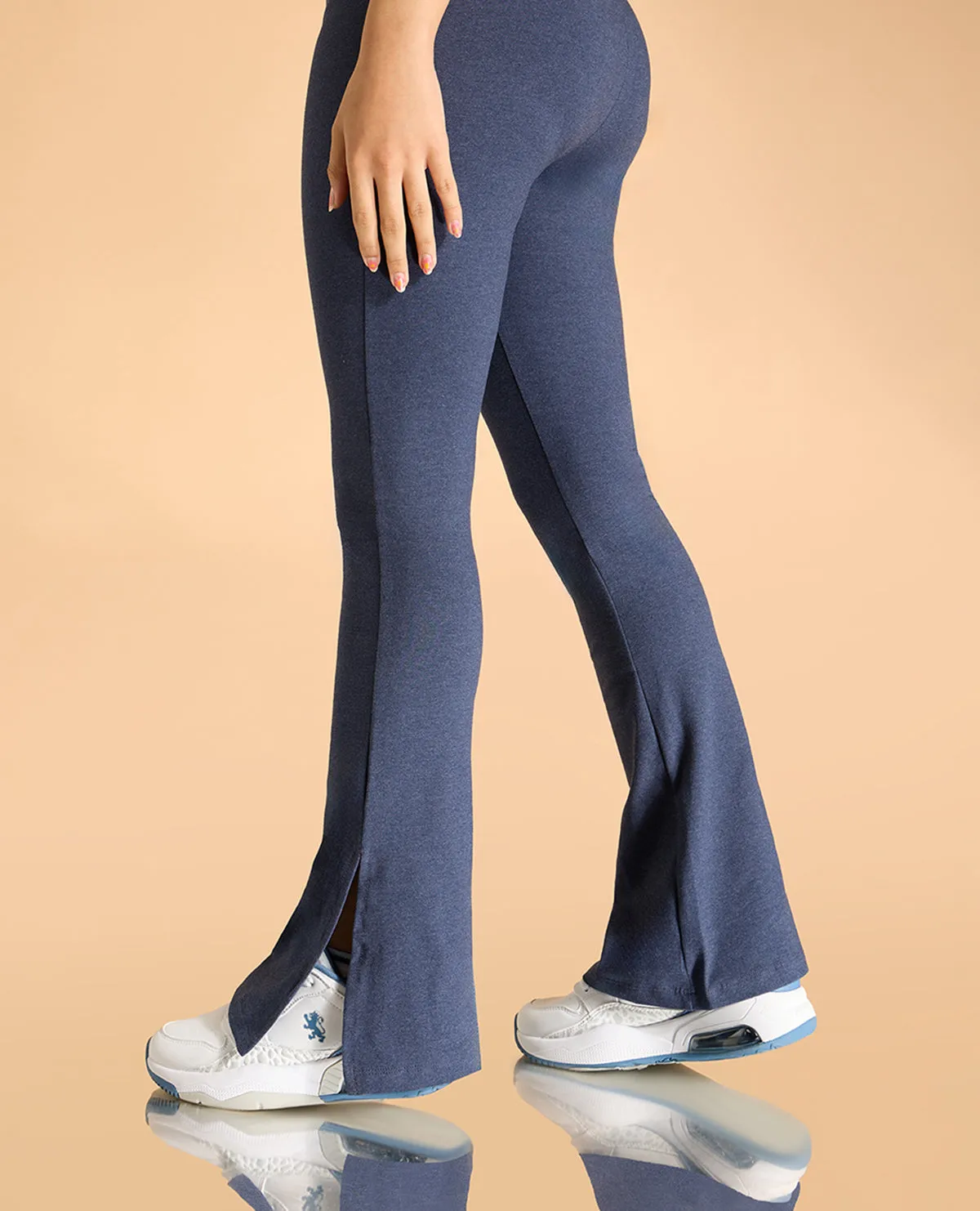 NonChafingLegs AntiSlipWaistband Criss Cross Cotton Flare Pants For Girls