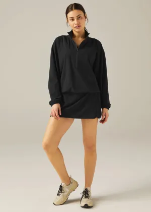 Diamond Soul Beyond Yoga In Stride Half Zip Pullover - True Black