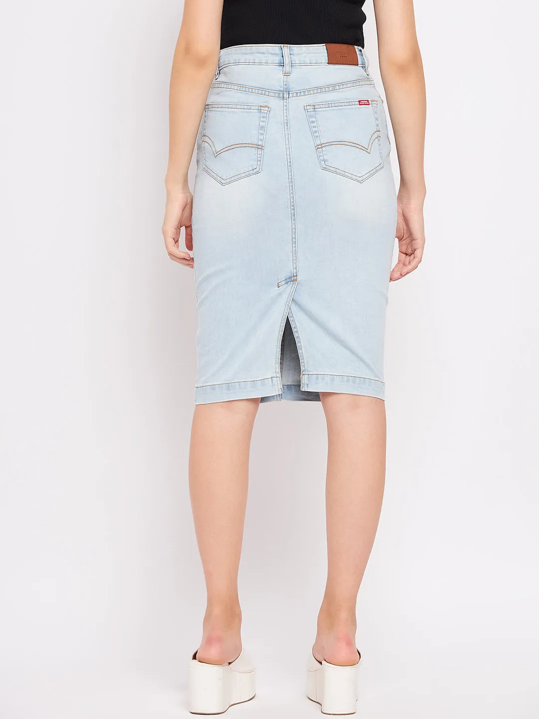 Lightweight Layering Madame Ice Blue High Rise Skirt