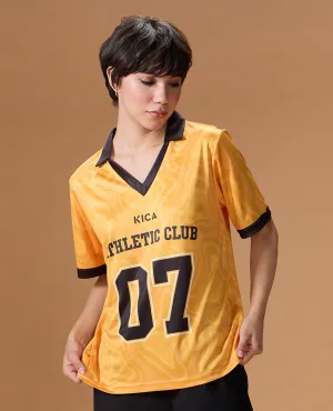 Quick-Dry Jersey For Sports & Gym Yellow Garment Dyed Finish Cozy And Stylish
