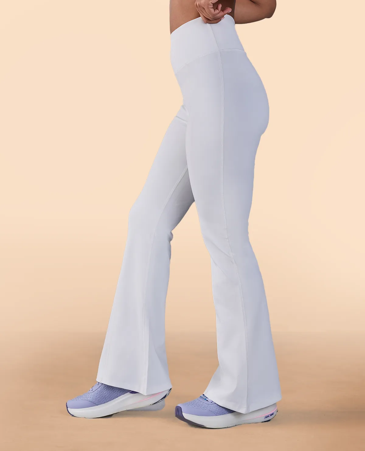 Moisture Management Formal Flare Pants in Second SKN White