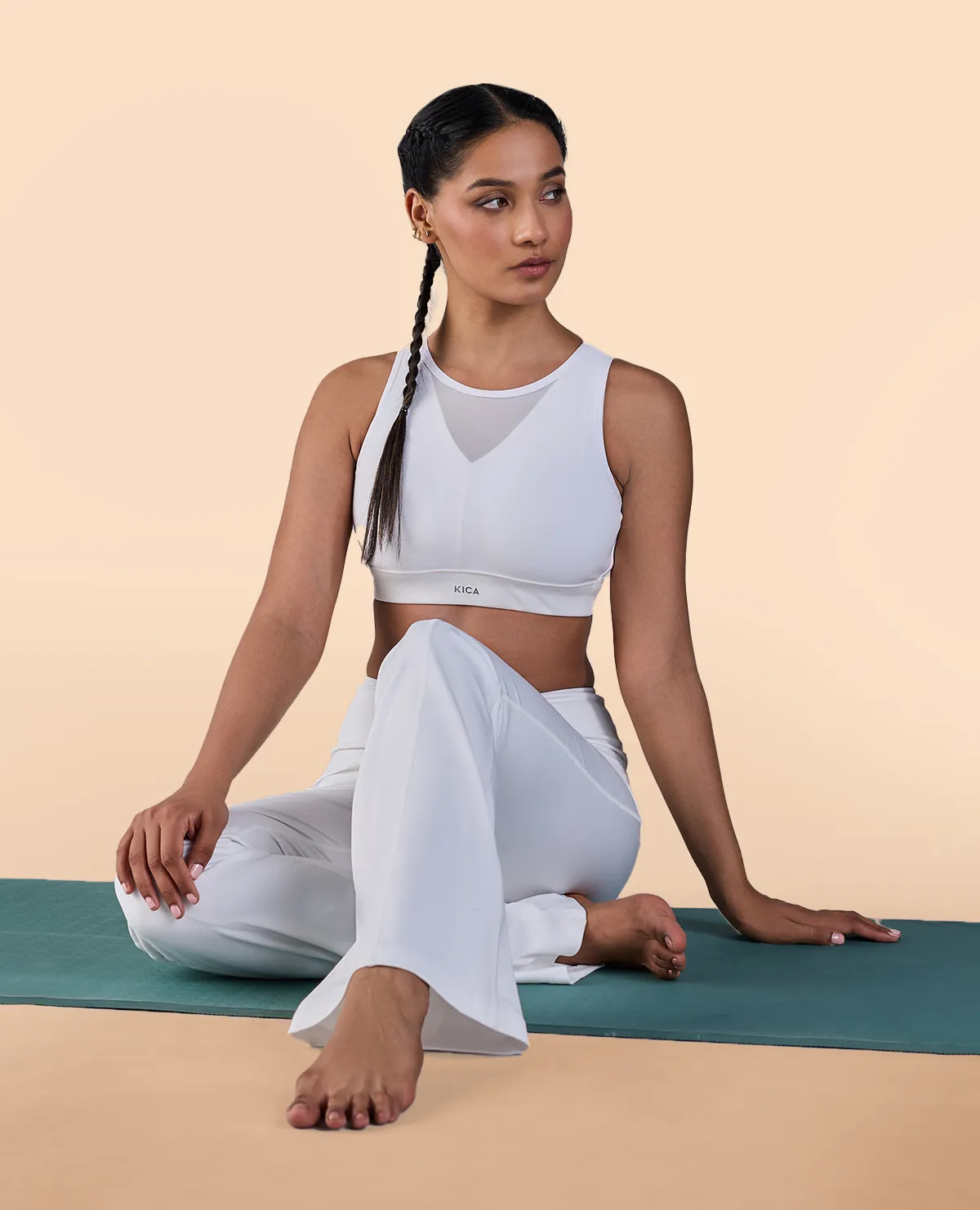 Comfortable Fit Wear Formal Flare Pants in Second SKN White