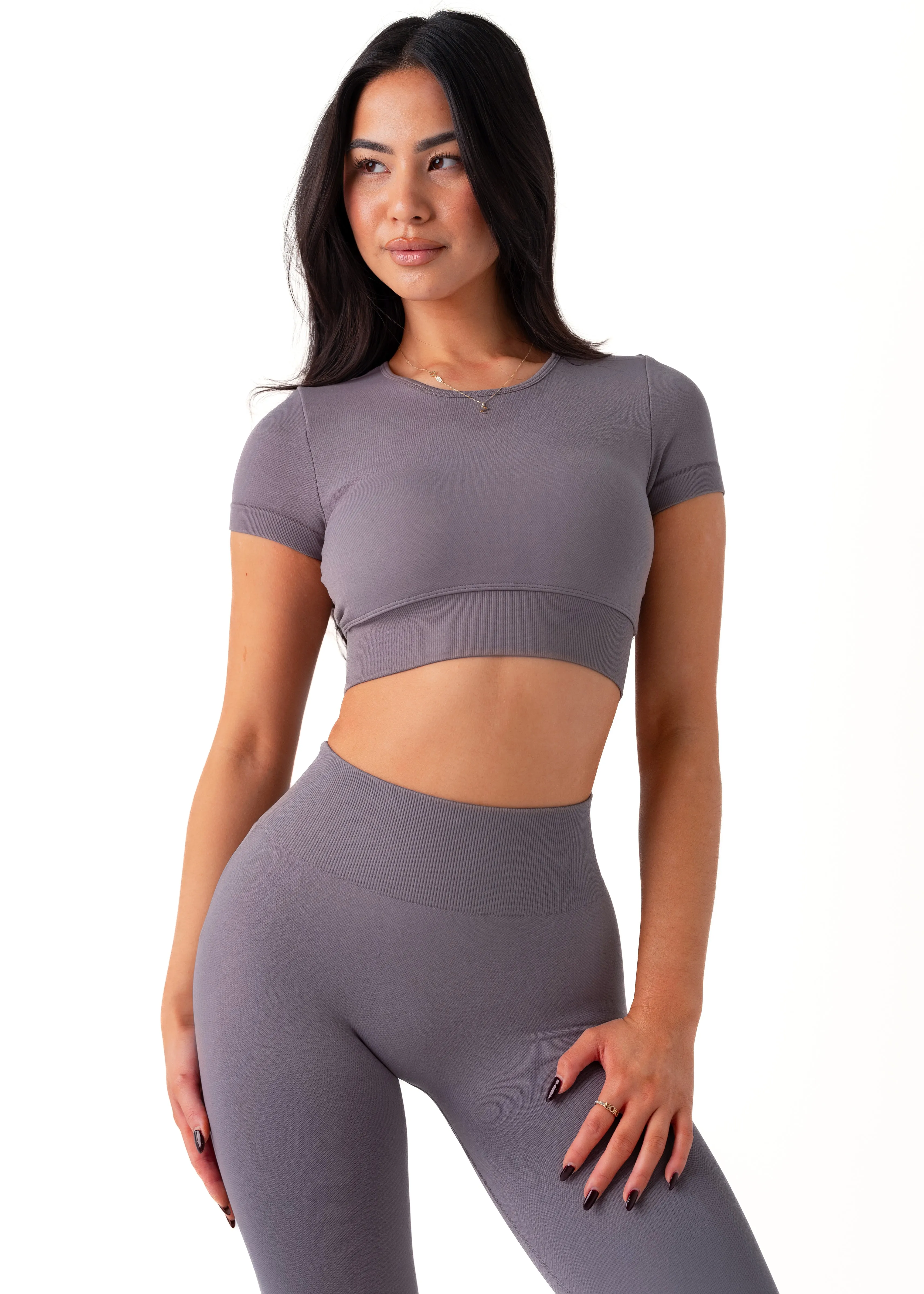 Tagless Labeling Comfort Fit SIGNATURE SUPPORT CROP - GREY