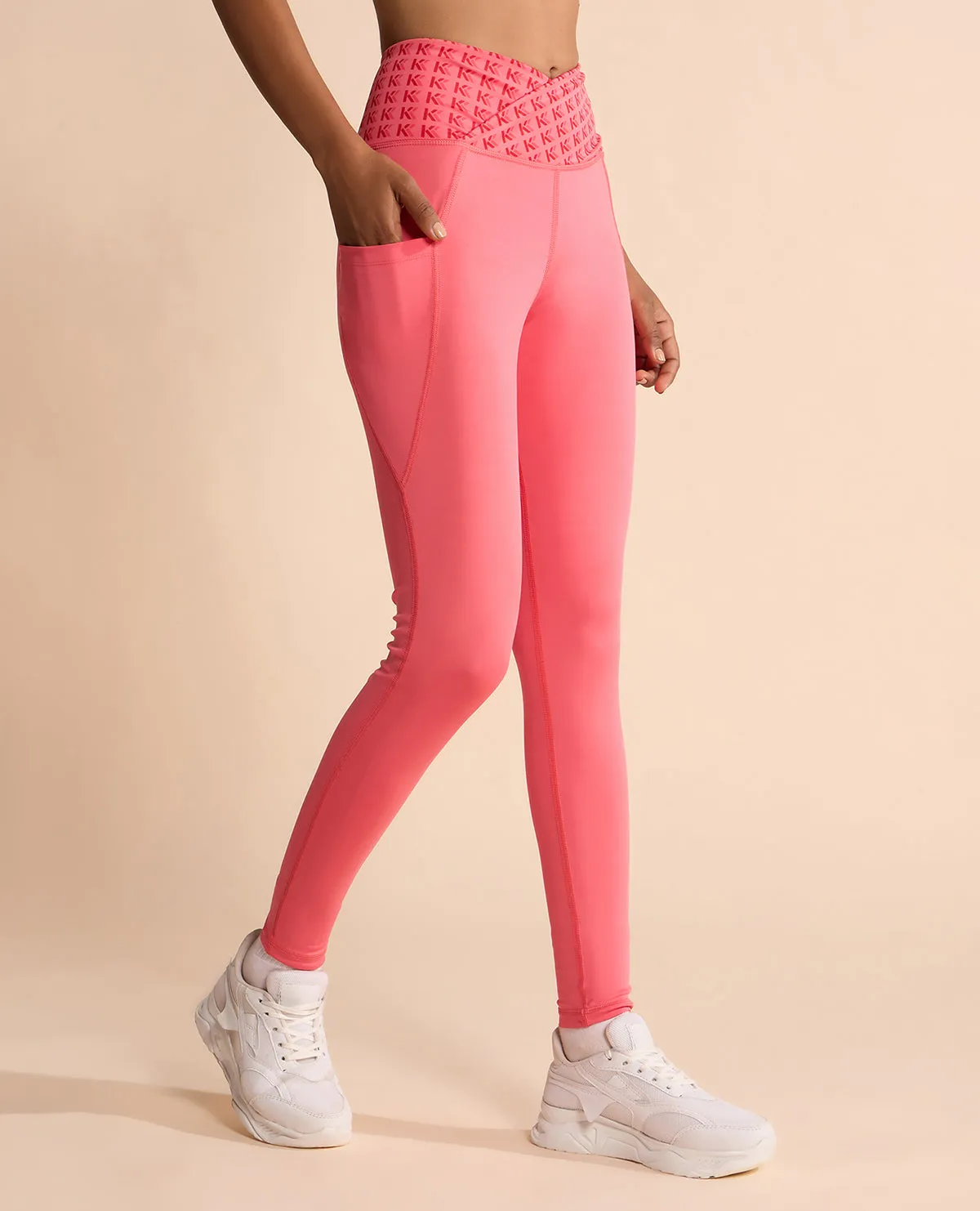 Lounge Outfit Modern Look Women Cross Waist Mid Rise Leggings Apple