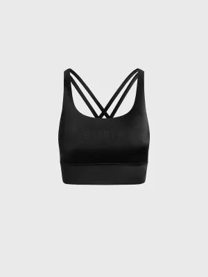 Black LULULEMON BLACK SHINE ENERGY LONGLINE BRA