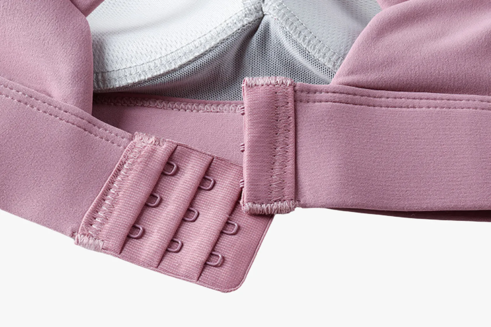 Interlock Stitching Women??s High Support Crop Top ?C No Bounce Workout Bra ?C Pink ?C Adjustable Fit