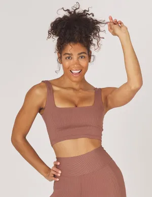 Glyder Cutting Edge Bra - Cocoa Maximizing Workout partners Cardio workouts