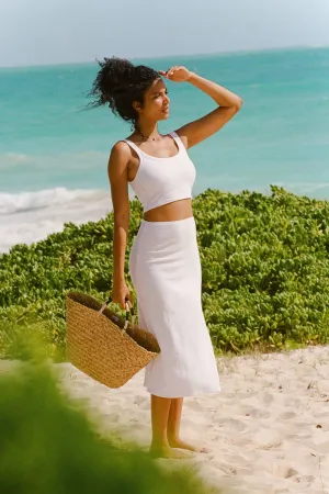 Thalia Skirt - White Organic Rib Light Moodboard