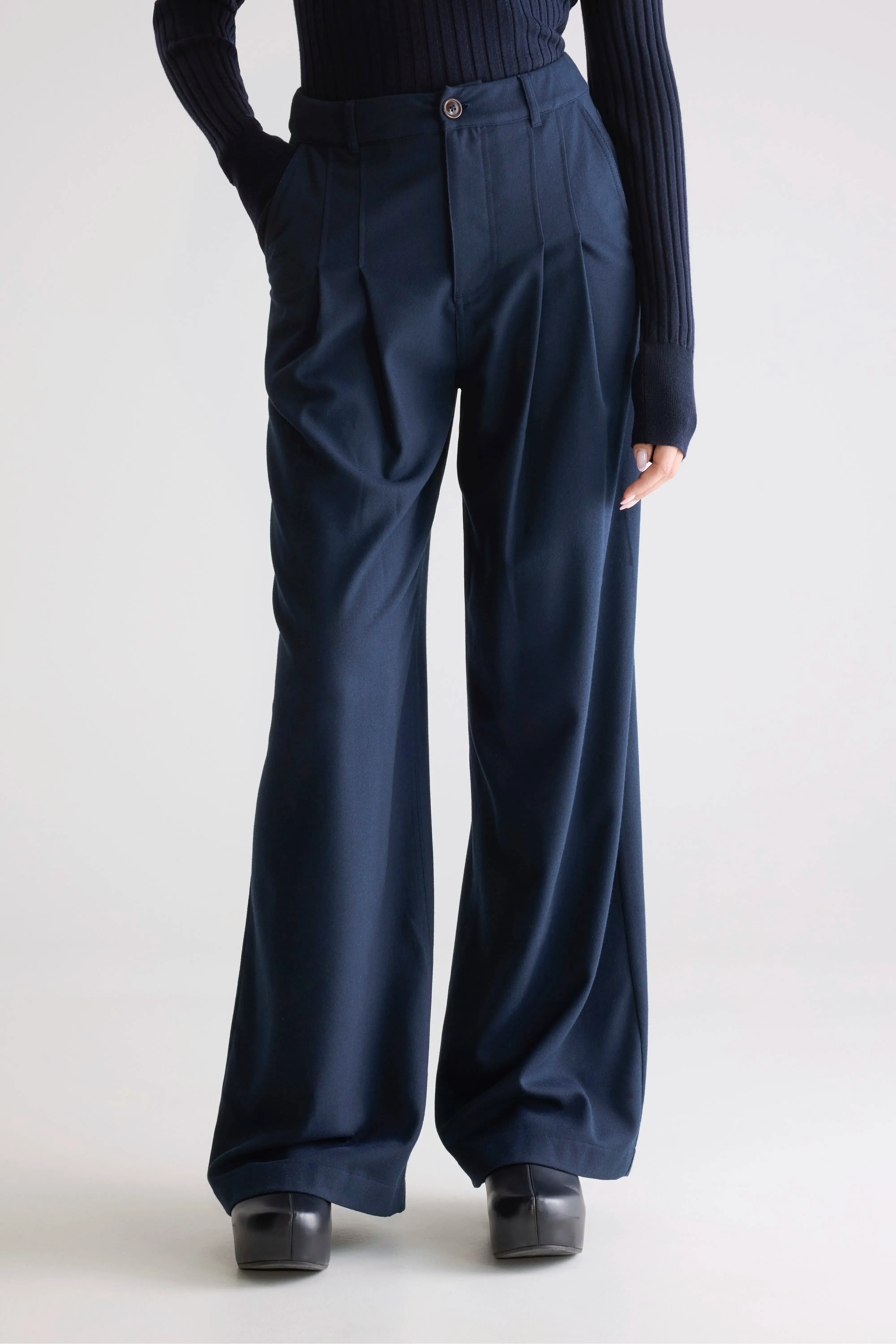 Sixtine tailored trousers (252 / W / NAVY) Comfort Design