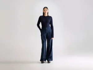 Sixtine tailored trousers (252 / W / NAVY) Chic Appeal Anti Static Finish