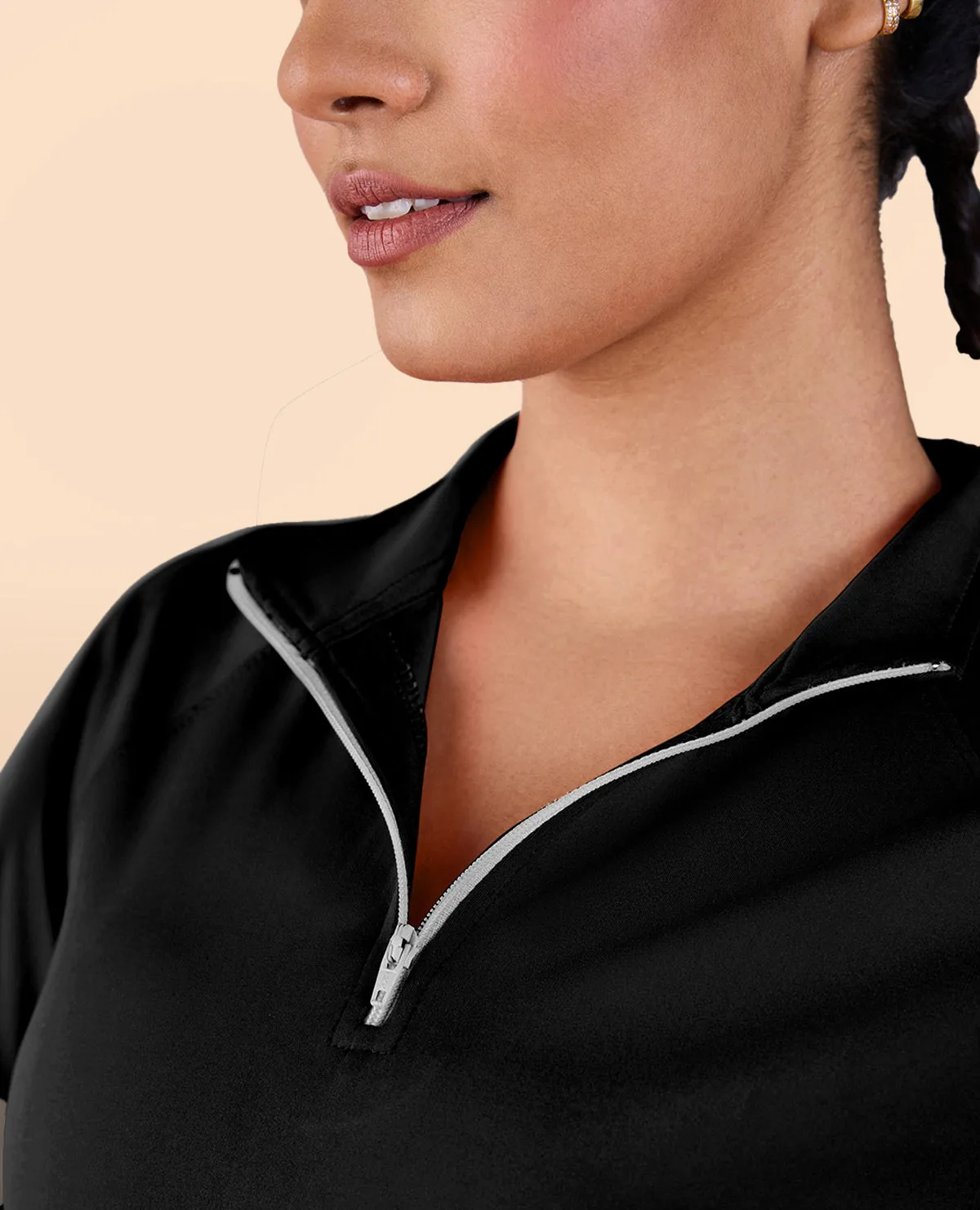 Full Sleeves Running Top in Second SKN Fabric Black Fashion-Ready