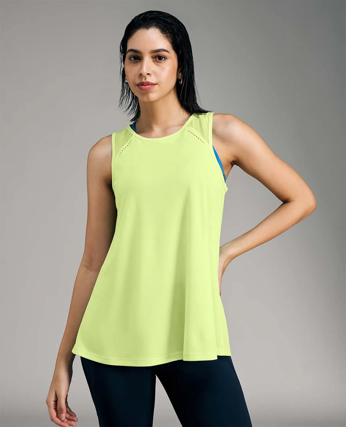 Seam Free Design Adjustable Drawstrings Feather Feel Tank Top Neon