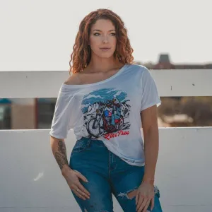 Effortless Daywear SoftenedTexturedWeave Women's Live Free Slouchy T-Shirt - White