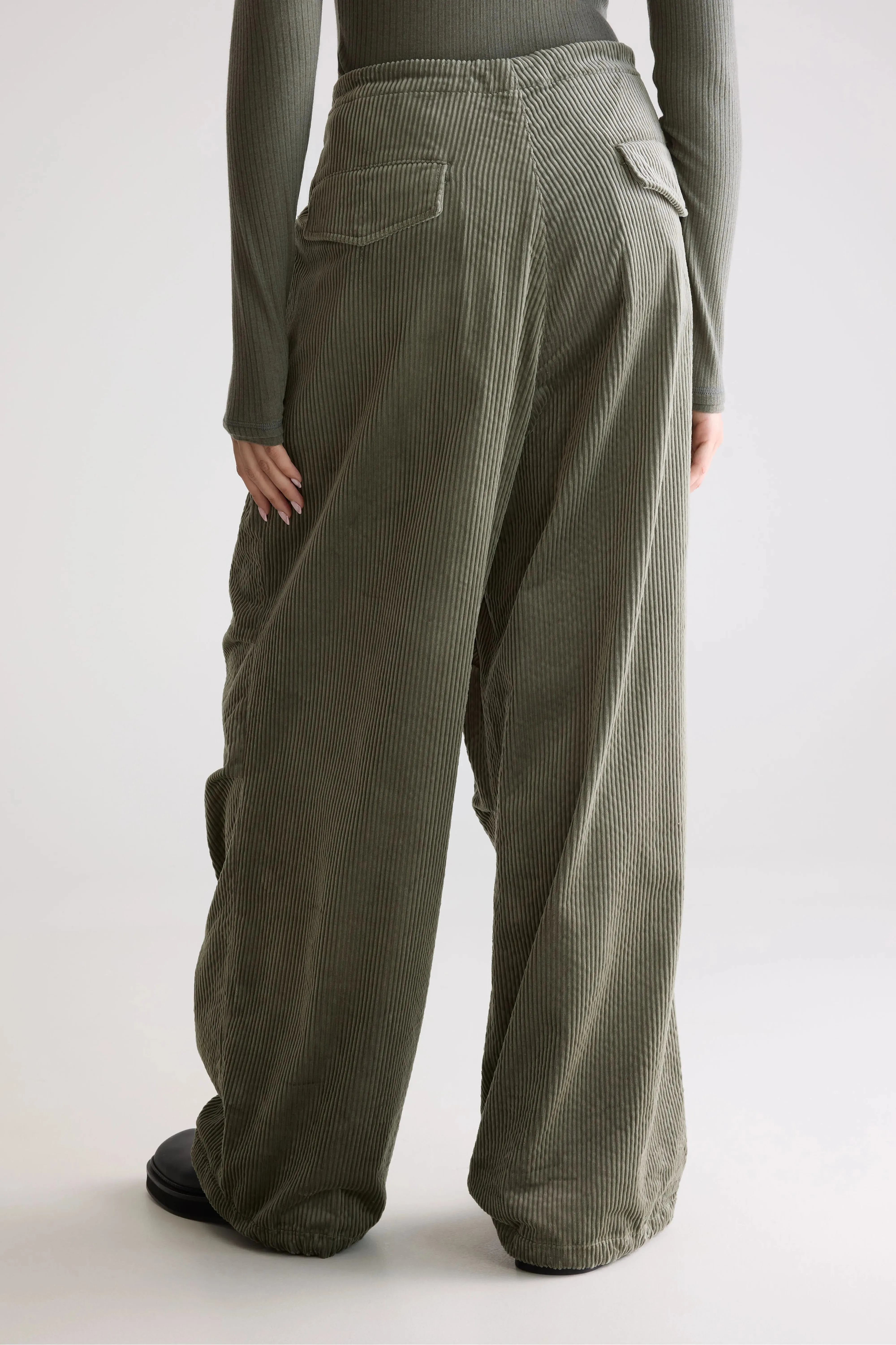 Jicko baggy trousers (252 / W / SAGE) Minimal Edge WrinkleFreeFinish