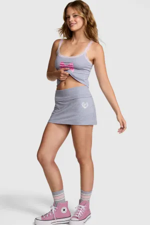 Cozy Movement PINK x LoveShackFancy Cotton Foldover Mini Skirt