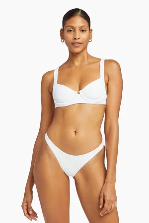 Demi Underwire Top - White EcoRib Rounded Seam Technique