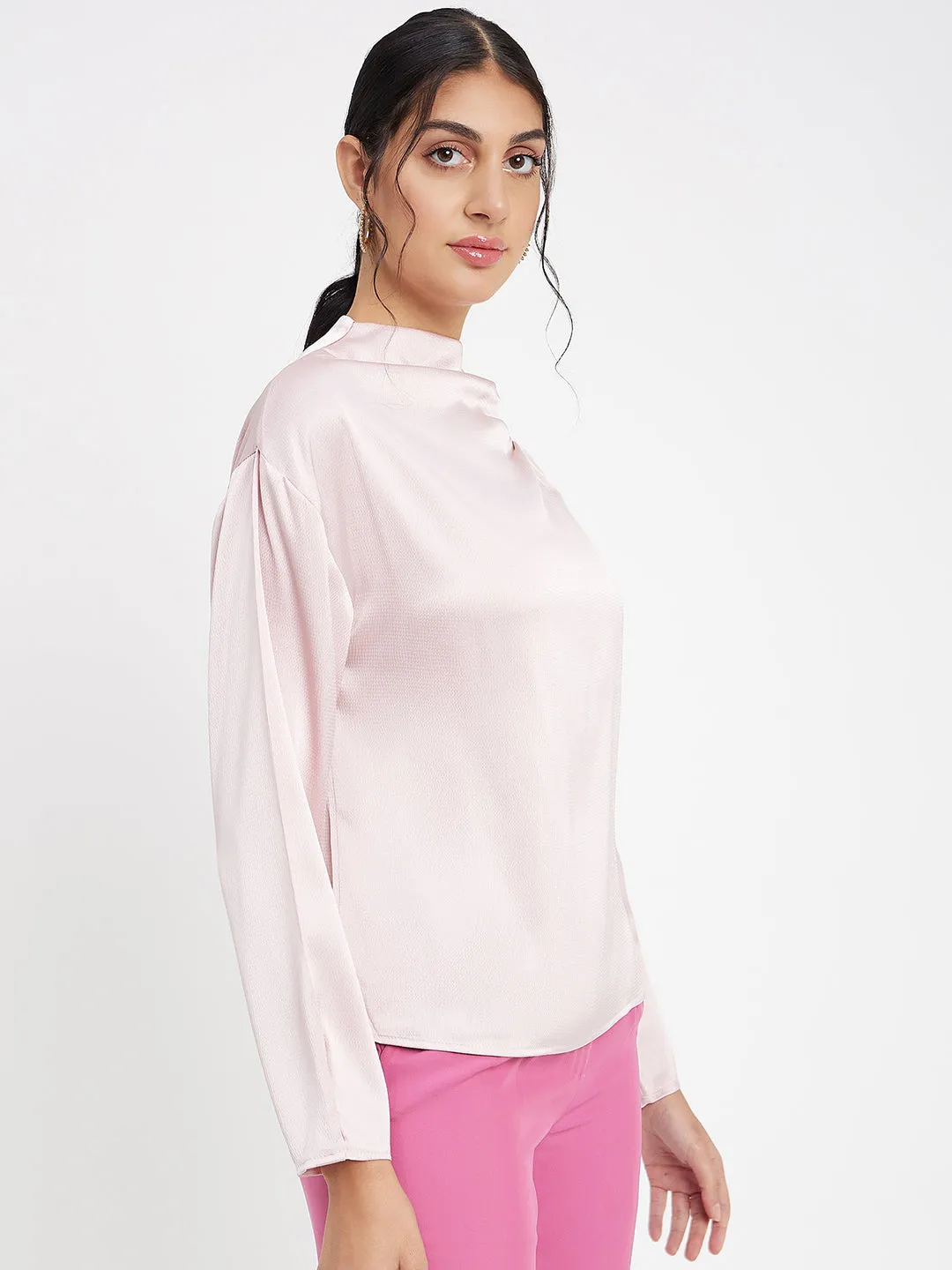 Madame Solid Pink Top Reflective accents Italian Flair