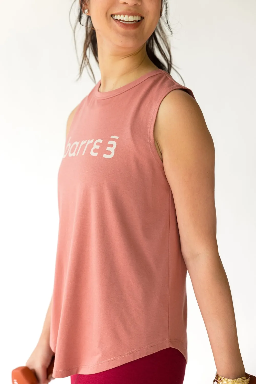 Light Sweatshirt Scoop Tank - Smoked Rose