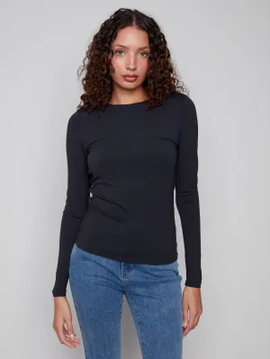 Serene Ease QuickDrying Long Sleeve Super Stretch Top - Black