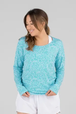 Utility Jacket Women's Printed Hypersoft L/S Running Shirt - Petals Sea Green
